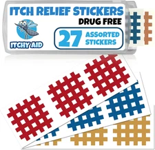 Bug Bite Itch Relief Patches. 27 Stickers for Instant Reducing Itch and Swelling
