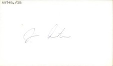 Jim Auten Signed 3x5 Index Card Cut Chicks Autograph Den