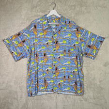 Vintage Reyn Spooner Mens Sz XXL Hawaiian Shirt Hula Girl Rainbows Aloha