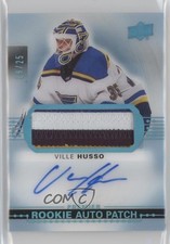 2017 Upper Deck Premier Platinum Blue Spectrum 19/25 Ville Husso Patch Auto 2s6