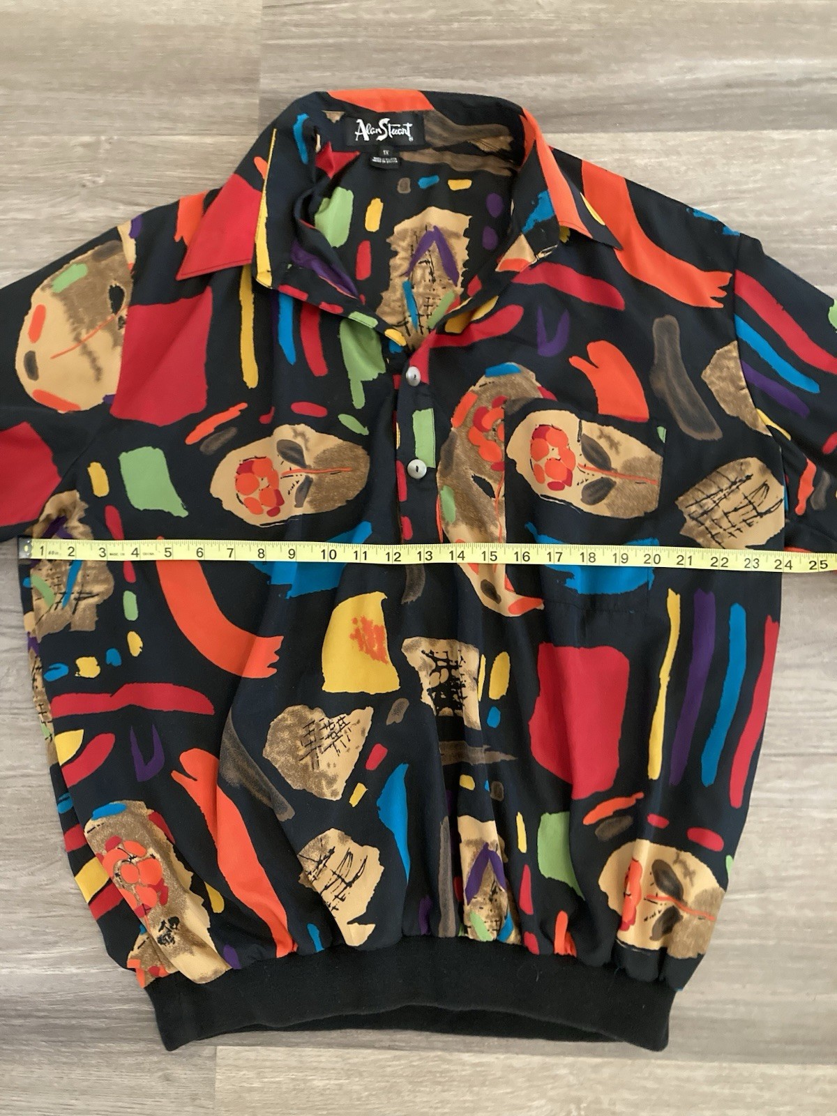 Vintage 90s Alan Stuart Button Pullover Geometric… - image 4