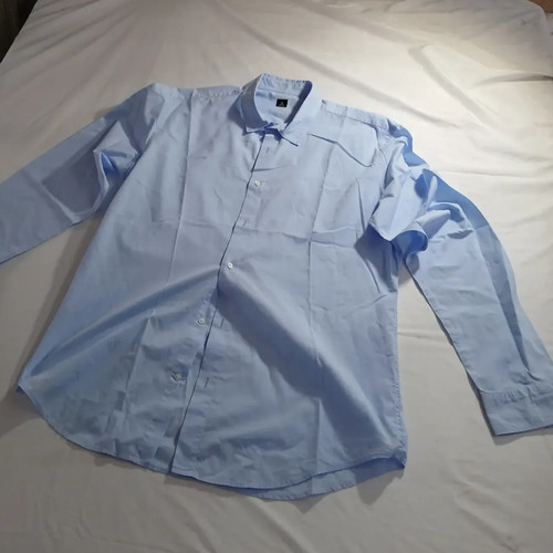 OSKLEN Mens Light Blue Button Down Dress Shirt L 100 Cotton Long Sleeve