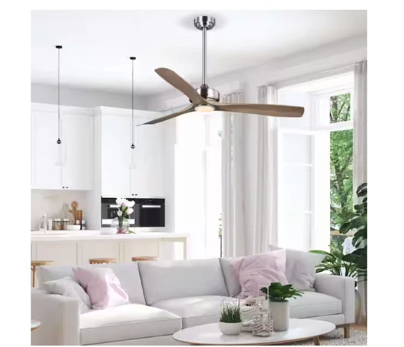 Home Decorators Collection Bayshire 52" Brushed Nickel Ceiling Fan LED Light NEW - Image 2 of 4