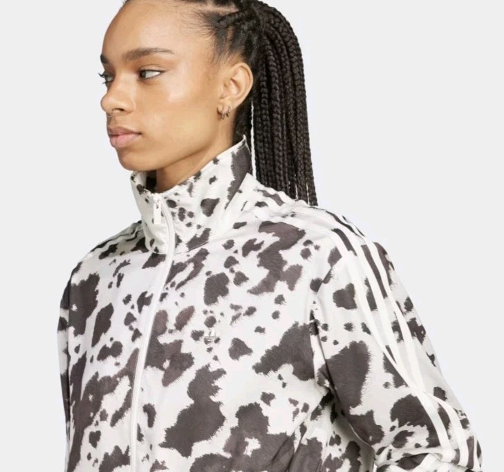 牛モウ柄アディダスジャケットadidas Originals Satin Track Top Adidas Originals Satin Animal Cow Print Track Top Jacket XL