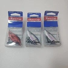 Rat-L-Trap Lipless Crankbait 1/4oz MINI Lot Of 3 Bill Lewis MT Fishing Lures