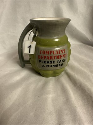 Novelty Complaint Department Grenade Ceramic Coffee Mug 16oz Big Mouth Inc SH1