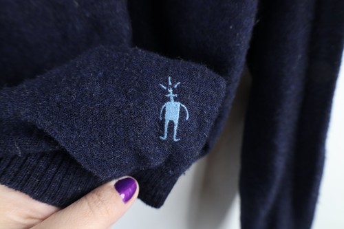 Smartwool Mens Medium Howelsen Merino Wool Knit Half Zip Pullover Sweater Blue - Picture 4 of 9