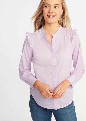 ruffle shoulder shirt