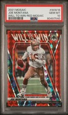 2021 Panini Mosaic Joe Montana #WW-16 Red Mosaic Will to Win  PSA 10