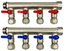 1 4-Loop/Port Ball Valve Brass Plumbing Manif...