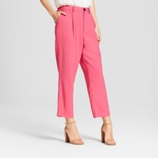 A New Day Women's High-Rise Relaxed Fit Tapered Ankle Trousers Pink Size XS