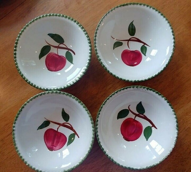 4 Blue Ridge Pottery Candlewick QUAKER APPLE Cereal Bowls_ Set of FOUR