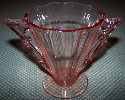 Beautiful Undamaged Cambridge Glass PINK Decagon Creamer & Sugar - Picture 2 of 3
