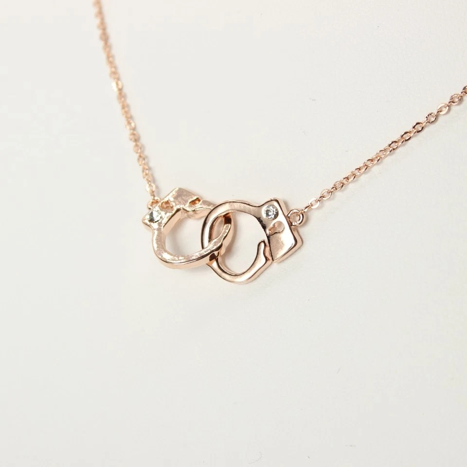 Halskette mit Strass Handschellen Anhänger handcuffs bracelets - Bild 2 von 3