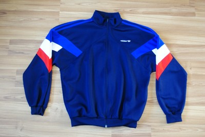 vintage 90's blue and burgundy adidas track jacket