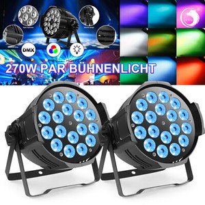 2x 270W 18 LED RGBW Scheinwerfer Wash PAR DMX Lichteffekt DJ Party Bühnenlicht
