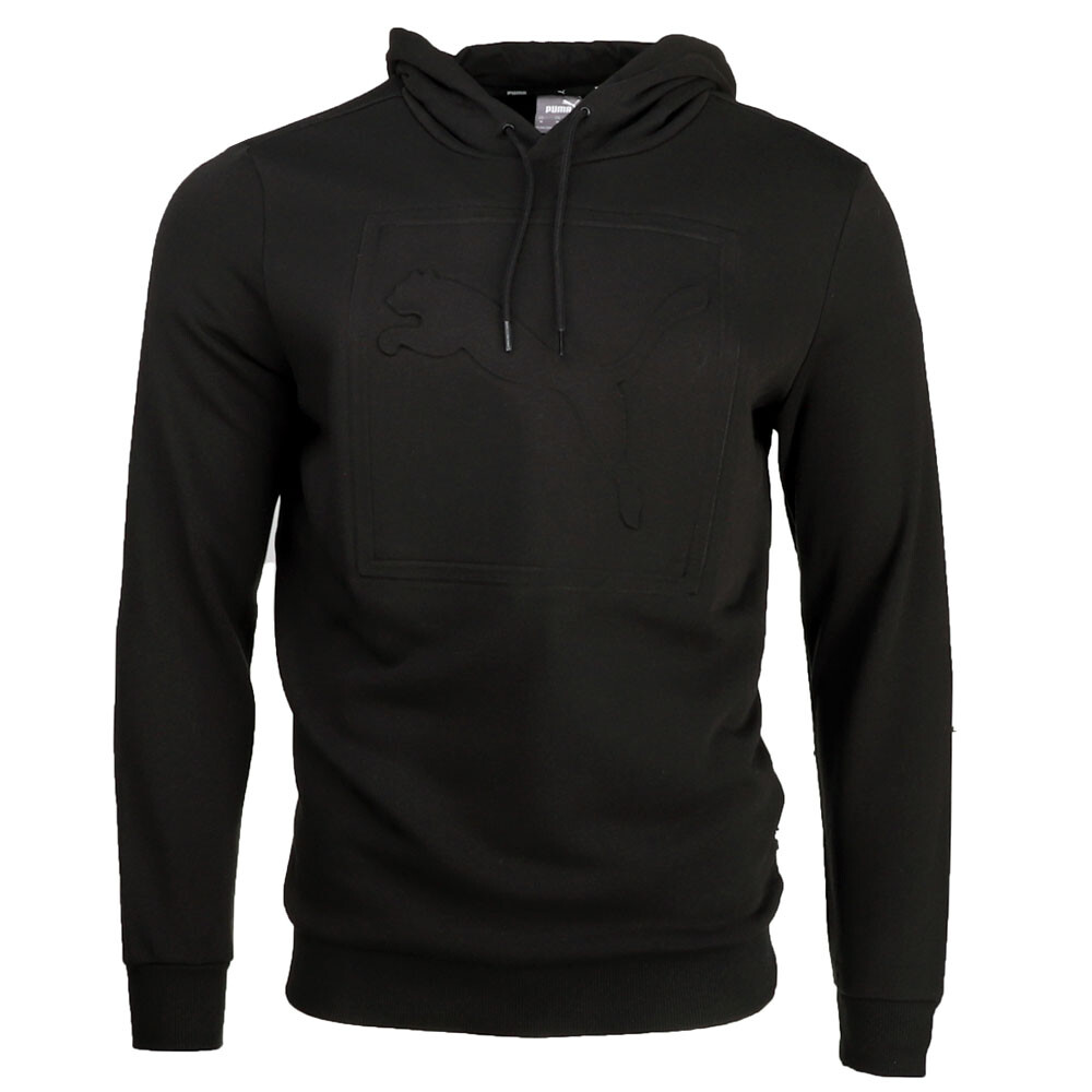 Толстовка с капюшоном Puma Essentials с тиснением кота Мужская черная 67137801