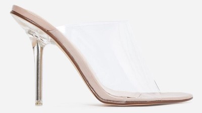 perspex peep toe heels