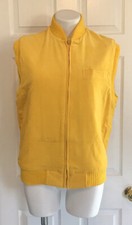 Vintage St John s Bay Quilted Lining Yellow Vest Medium M10