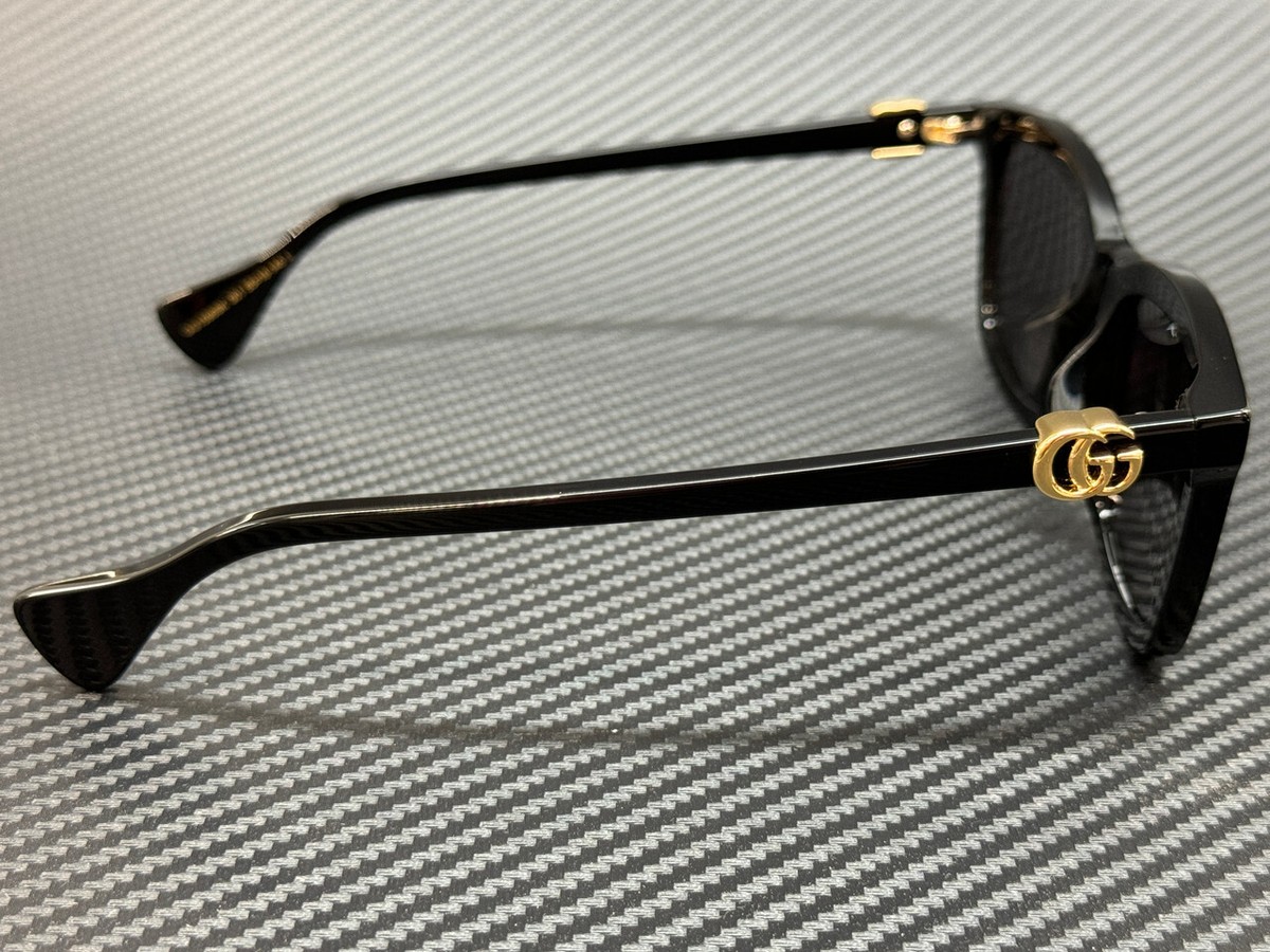 Gucci Women\'s Sunglasses | Style: GG1596SK-001 | Slim Frame Gucci Gg1596sk Black Female Rectangle Sunglasses | Eyewear Index main image 3