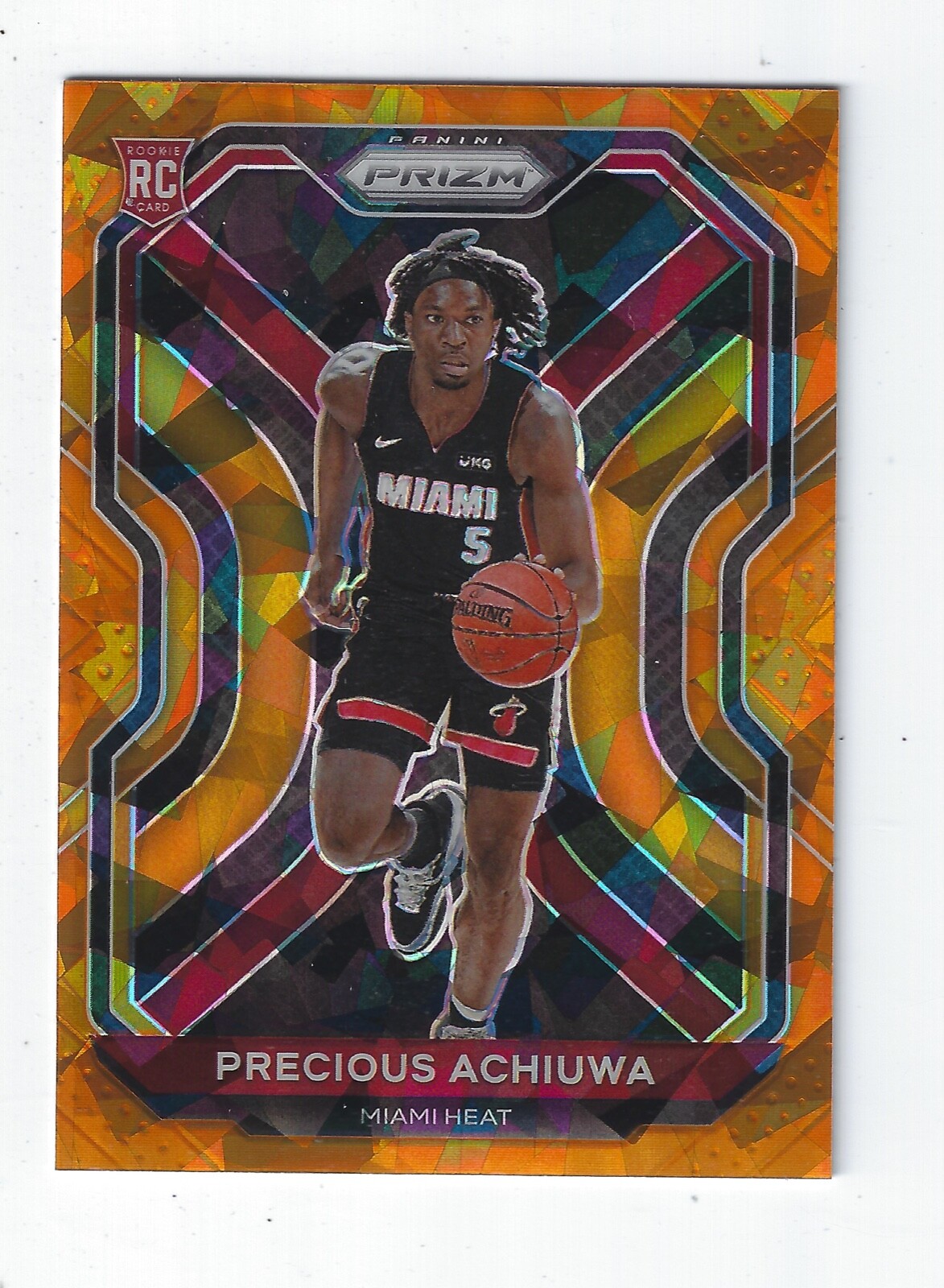 2020-21 Panini Prizm Prizms Orange Ice #294 Precious Achiuwa