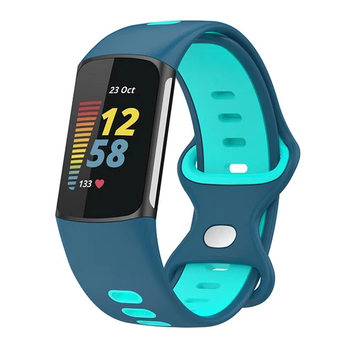 Correa de repuesto deportiva de silicona para Fitbit Charge 5 6 - Imagen 11 de 32