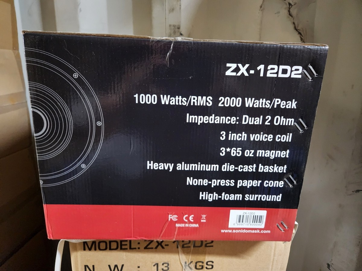 Sonido Mask Zx-12d2 12 inch dual 2 ohm subwoofer 1000 watts Sonido Mask Zx-12d2 12 inch dual 2 ohm subwoofer 1000 watts