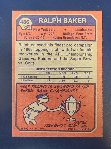 Tarjetas de fútbol americano Topps 1973 completan tu conjunto que elijas elegir cada una #300 - 528 - Imagen 203 de 253