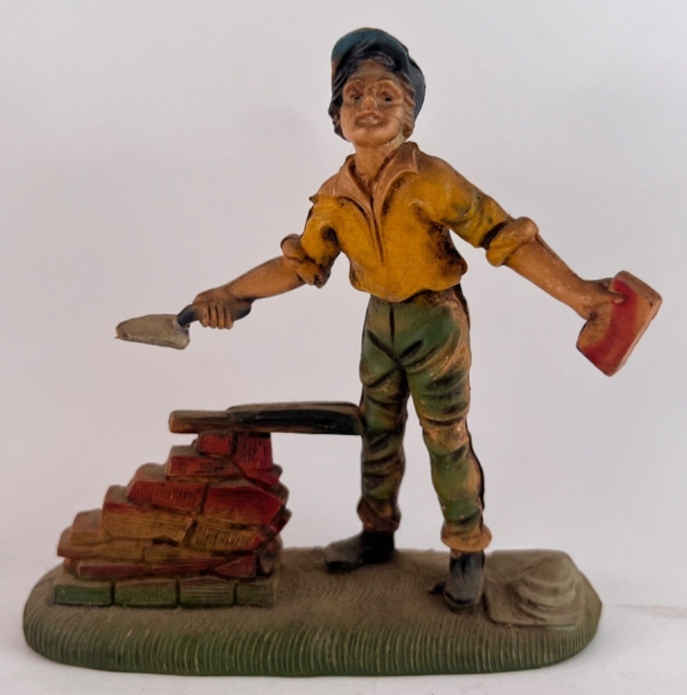 Vintage Montecatini Village Folks Series Brick Layer Figure Made in Italy