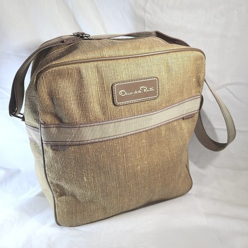 Vintage Men's Oscar de la Renta 12" x 13 Tweed Shoulder Bag/carry on/overnight