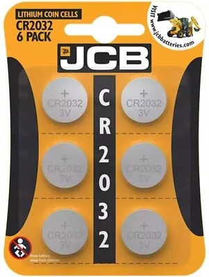 6 X JCB CR2032 3V Lithium Button Coin Cell Battery DL2032 BR2032 | New - Image 1 of 3