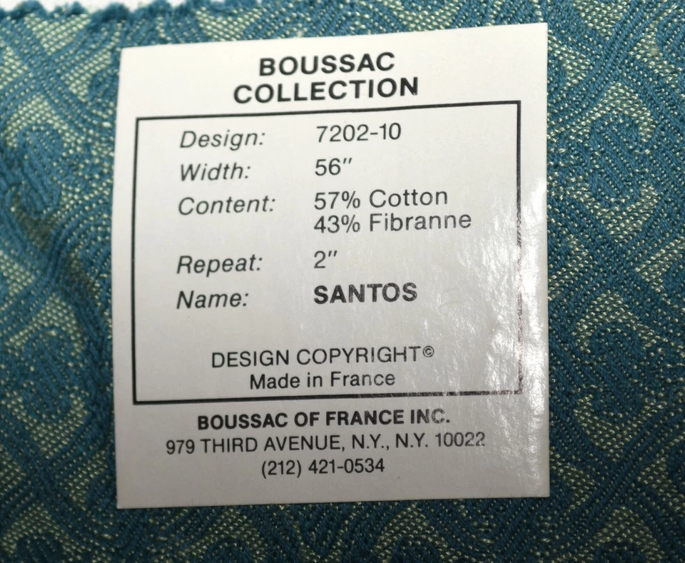 Boussac of France Lot of 5 Cotton Linen  Upholstery Fabric Samples - Image 3 of 4