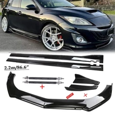 For 03-08 Mazda 6 Sedan Front Bumper Lip Chin Spoiler Splitter Glossy Black