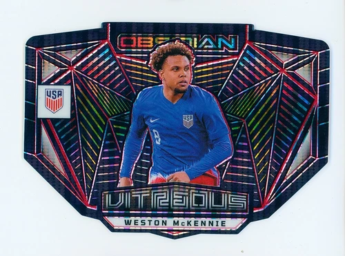 2023-24 Weston McKennie Panini Obsidian Vitreous Red Pulsar Juventus Card 73/75
