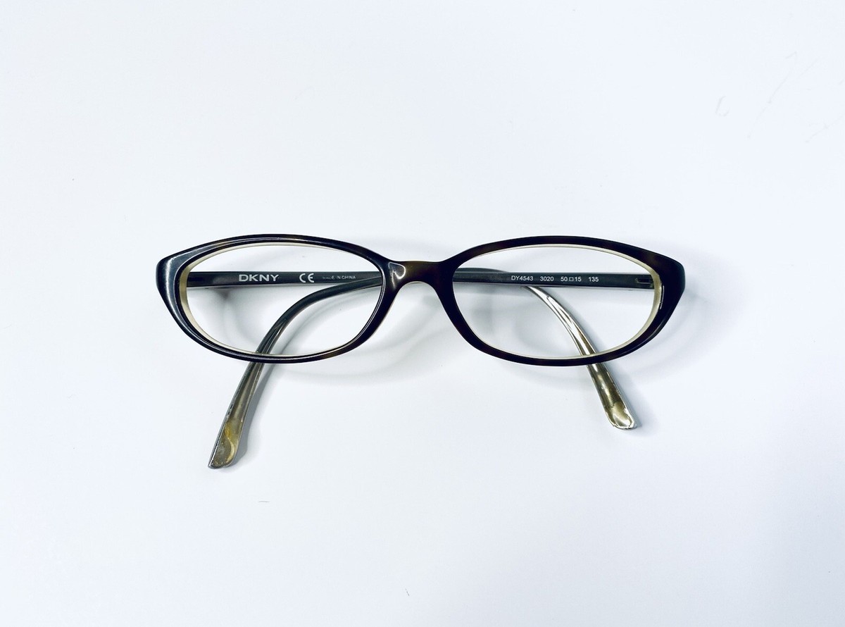 DKNY Tortoise & Clear Glasses Oval Almond Glasses W Silver  display picture 1