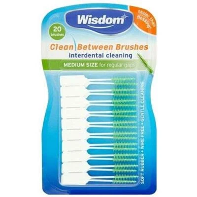 Wisdom Clean Between Interdental Medium Green 20 Brushes x 3 Pack