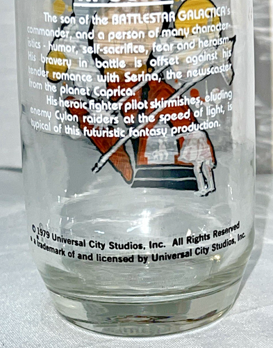 Battlestar Galactica APOLLA Collectible Drinking Glass Alien Con 1979 MINT Vtg - Picture 13 of 15