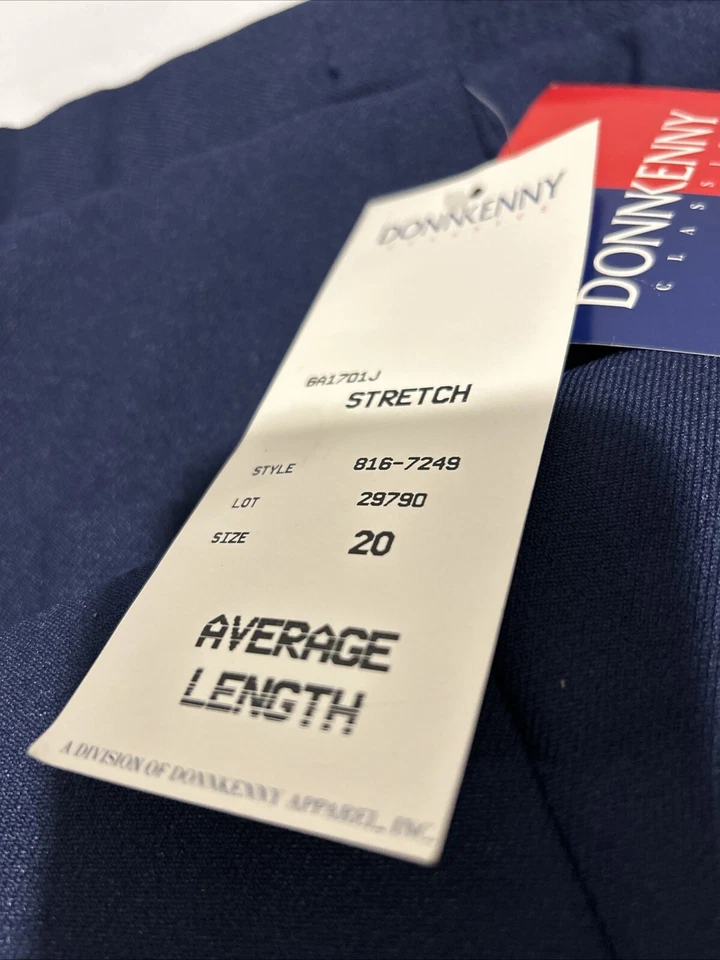 Donnkenny Classics Womens Sz 20 Elastic Waist Pants Navy Fortrel Stretch NWT - Image 2 of 3