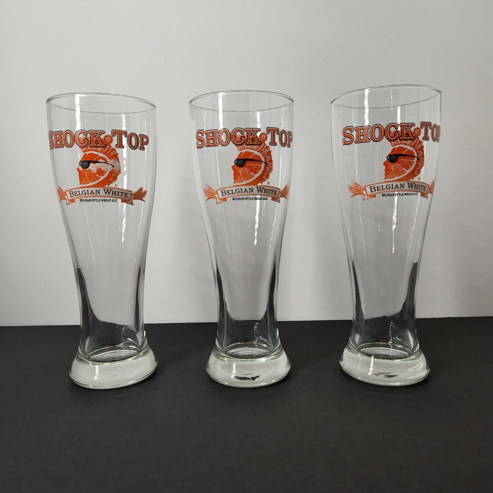 Shock Top Beer Glasses   Belgian White Ale Beer glass Set of 3 TALL