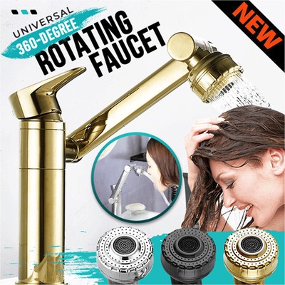 360 Degree*Universal Swivel Basin Faucet Rotation Hot Cold Water Tap Single Hole