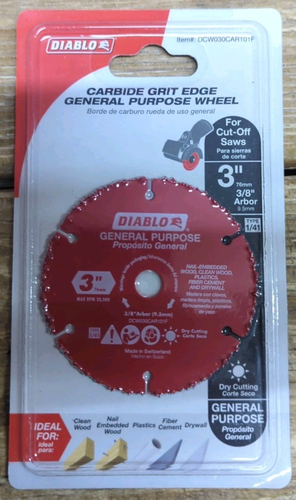 DIABLO - 3 in. Carbide Grit Multi-Material Cut-Off Wheel DCW030CAR101F