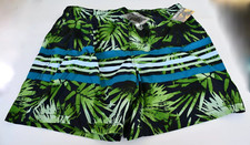 Joe Boxer Men's Palm Leaves Mesh Lined Swim Trunks Shorts Navy Green XL