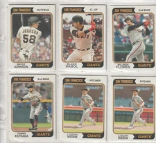 2023 Topps Heritage  RC Johnson/RC Sabol/Flores/Rookies/SPs Lot of 6 SF Giants