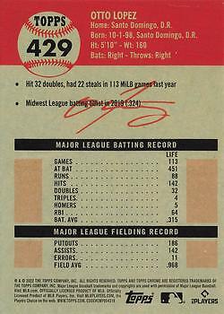 Otto Lopez 2022 Topps Chrome Platinum Anniversary - #429 RC - Toronto Blue Jays - Picture 2 of 2