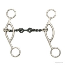 Sweet Iron Dogbone Twisted Wire 'H' Gag Snaffle Bit - 5 Inch Mouth