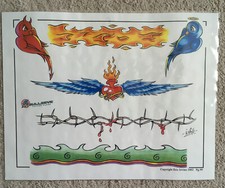 Tattoo Studio Shop Flash Single by Eric Iovino Devil Angel Birds 11"X17" Print