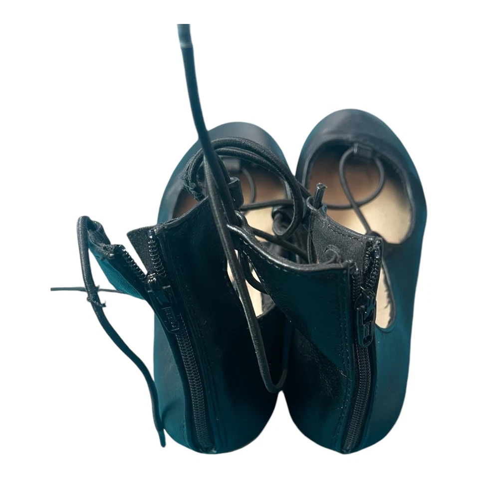 Sapatilhas de balé Baby Gap couro sintético preto tamanho 1 bom estado - Imagem 3 de 4