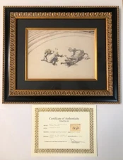 Framed Authentic Henri de Toulousse-Lautrec "Clownesse Et Chavel" Lithograph