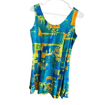 big hed designs dress BIG HED DESIGNS Vintage Tie Back Sleeveless Printed Floral 90's Dress Y2K  SizeXS