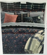 Ralph Lauren INDIGO TRAVELER FLR 100% Cotton FULL/QUEEN or  KING Duvet Cover